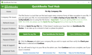 QuickBooks Tool Hub Fix My Company File
